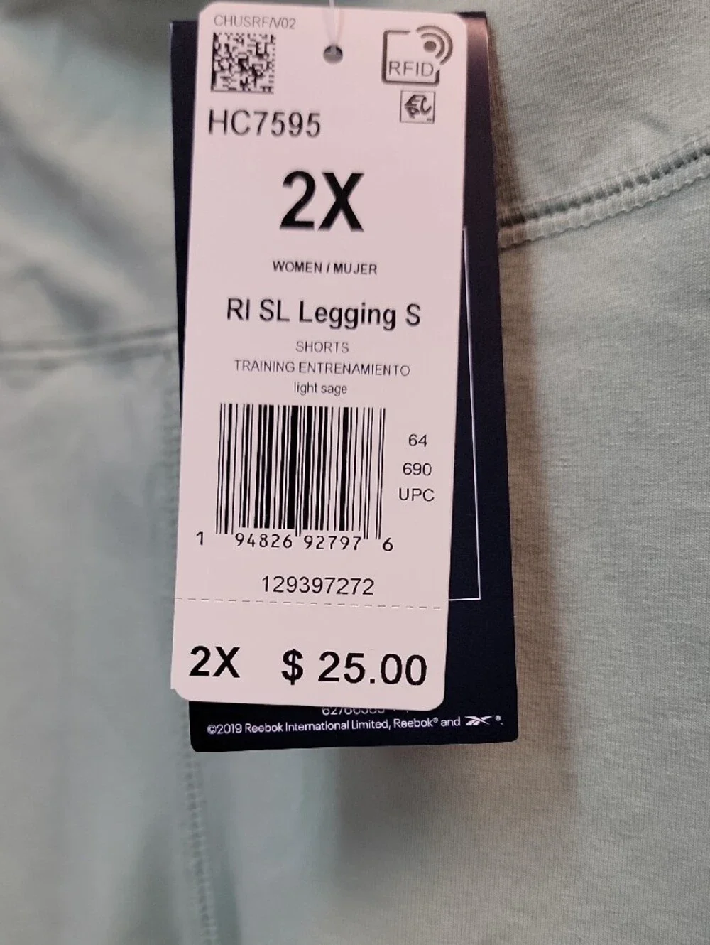 Reebok Mint Green High-Rise Bike Shorts